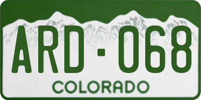 CO license plate ARD068