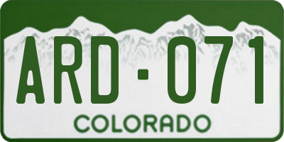 CO license plate ARD071