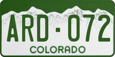 CO license plate ARD072
