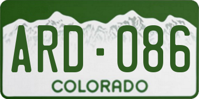 CO license plate ARD086