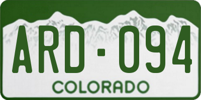 CO license plate ARD094