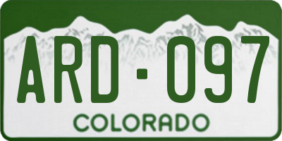 CO license plate ARD097