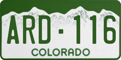 CO license plate ARD116