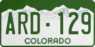 CO license plate ARD129