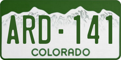 CO license plate ARD141