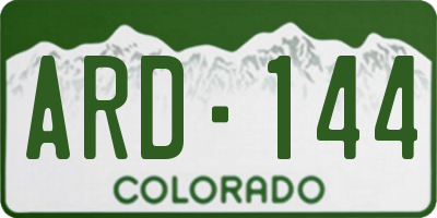CO license plate ARD144