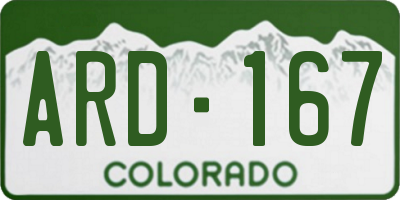 CO license plate ARD167