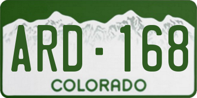 CO license plate ARD168