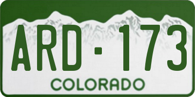 CO license plate ARD173