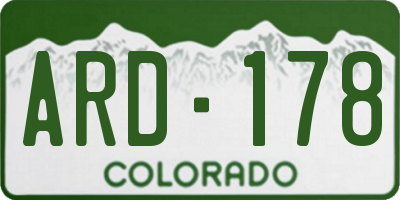 CO license plate ARD178