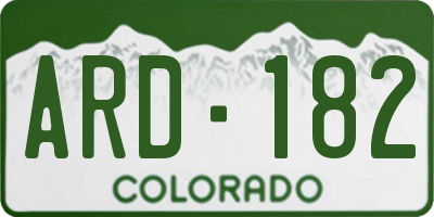 CO license plate ARD182