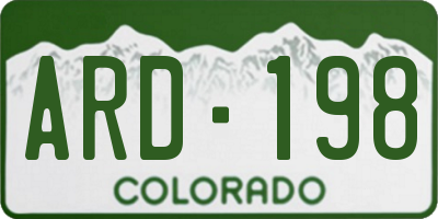 CO license plate ARD198
