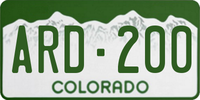 CO license plate ARD200