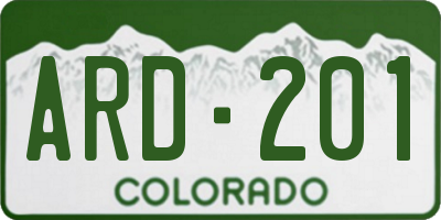 CO license plate ARD201