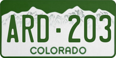 CO license plate ARD203