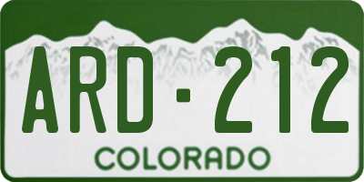 CO license plate ARD212