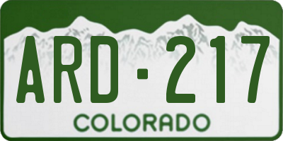 CO license plate ARD217