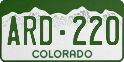 CO license plate ARD220