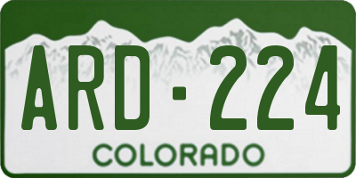 CO license plate ARD224