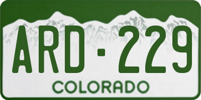 CO license plate ARD229