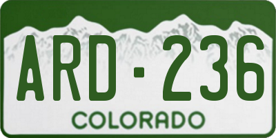 CO license plate ARD236