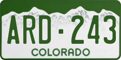CO license plate ARD243