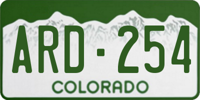 CO license plate ARD254