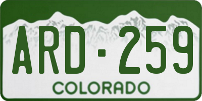 CO license plate ARD259