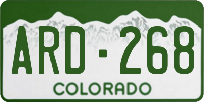 CO license plate ARD268