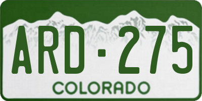 CO license plate ARD275
