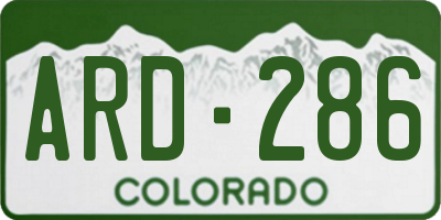 CO license plate ARD286