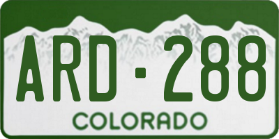 CO license plate ARD288