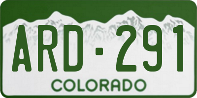 CO license plate ARD291
