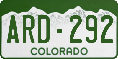 CO license plate ARD292