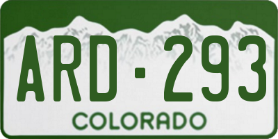 CO license plate ARD293