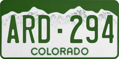 CO license plate ARD294