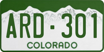 CO license plate ARD301