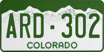 CO license plate ARD302