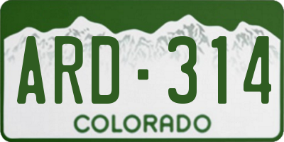 CO license plate ARD314