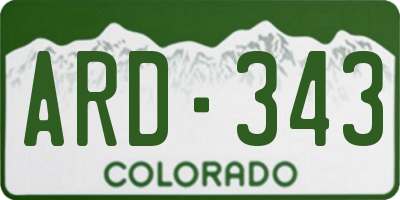 CO license plate ARD343