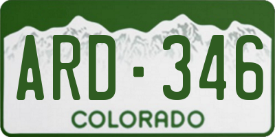 CO license plate ARD346
