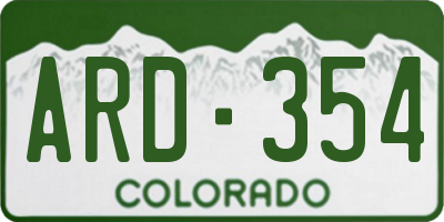CO license plate ARD354