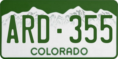 CO license plate ARD355