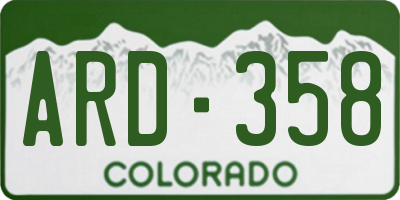 CO license plate ARD358