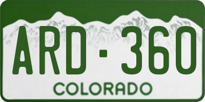 CO license plate ARD360