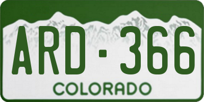 CO license plate ARD366