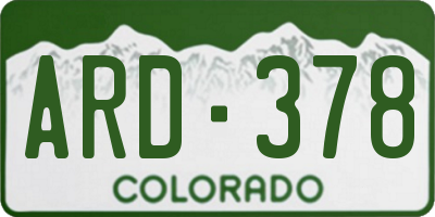 CO license plate ARD378