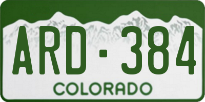 CO license plate ARD384