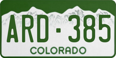 CO license plate ARD385