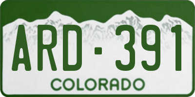 CO license plate ARD391